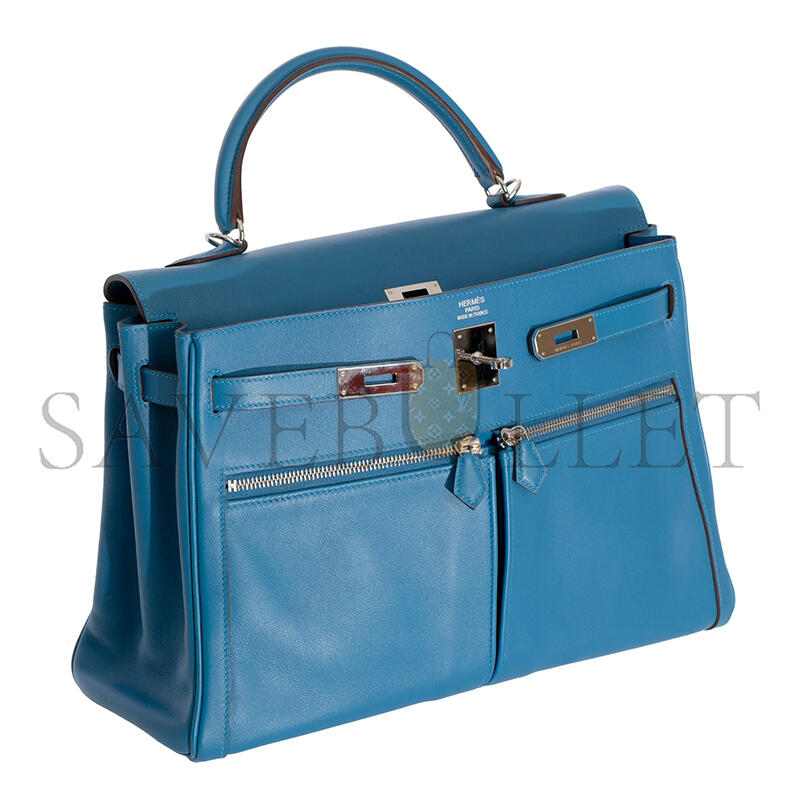 H**me5 master kelly lakis 35 blue hydra swift palladium hardware (35*24*12cm)